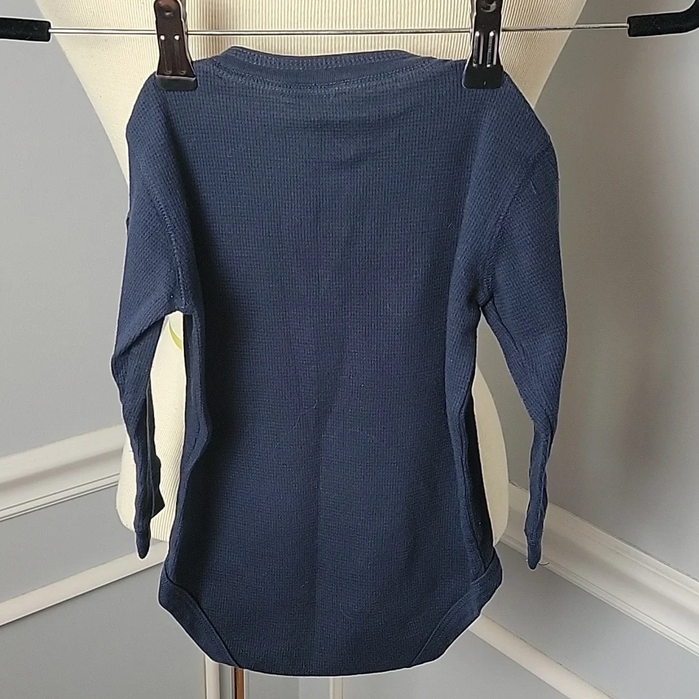 OSHKOSH B'GOSH **3 for $20 item** Boy's Navy Blue Thermal Henley One Piece 18 mo
